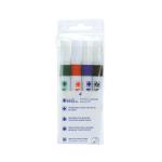 White Box Strategy SL Dry Wipe Markers Assorted [Pack 4]